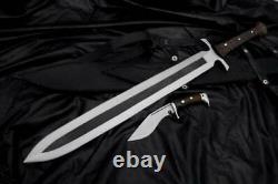 065 Custom Handmade 25 J2 Steel Sword With Leather Sheeth With Gift Knife