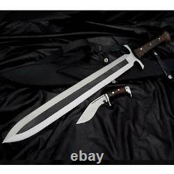 065 Custom Handmade 25 J2 Steel Sword With Leather Sheeth With Gift Knife