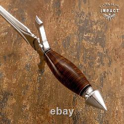 1-of-a-kind Rare Impact Cutlery Custom Fuller Sword Dagger Knife Stacked Leather