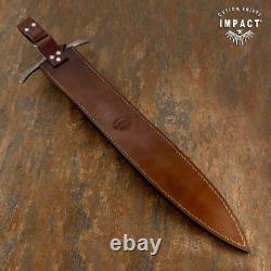 1-of-a-kind Rare Impact Cutlery Custom Sword Dagger Knife Leather Damascus Guard