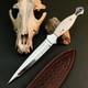 10.6 Stainless Dagger Knife Full Tang Resin Handle Fix Blade Leather Sheath