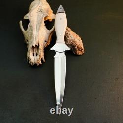 10.6 Stainless Dagger Knife Full Tang Resin Handle Fix Blade Leather Sheath 10.6 Stainless Dagger Knife Full Tang Resin Handle Fix Blade Leather Sheath