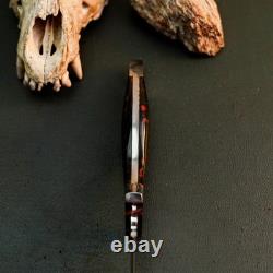 10.6 Stainless Dagger Knife Full Tang Resin Handle Fix Blade Leather Sheath