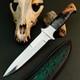 10.7 Stainless Dagger Knife Full Tang Resin Handle Fix Blade Leather Sheath
