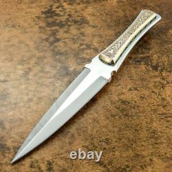 10 Awesome Dagger Custom Made Forged Steel, Tactical, Hunting, Engraved Copper