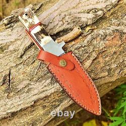 10 EDC HANDMADE D2 STEEL HUNTING Dagger Knife Deer Stag Handle Survival Mi9