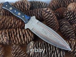 10. Handmade forged Copper Damascus steel Smatchet combat DAGGER Knife