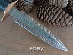 12.0handmade forged Copper Damascus steel Combat Dagger Knife