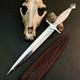 12.5 Stainless Dagger Knife Full Tang Horn Handle Fix Blade Leather Sheath
