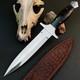 12.5 Stainless Dagger Knife Full Tang Wood Handle Fix Blade Leather Sheath
