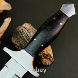 12.5 Stainless Dagger Knife Full Tang Wood Handle Fix Blade Leather Sheath