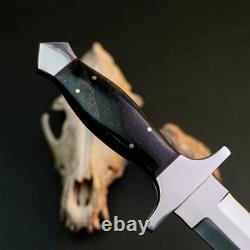 12.5 Stainless Dagger Knife Full Tang Wood Handle Fix Blade Leather Sheath
