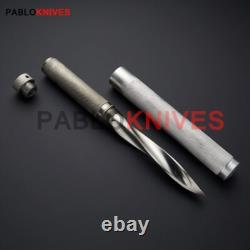 12 Custom Handmade Carbon Steel Hunting Tri Dagger Knife with Cover