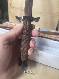 12 Gil Hibben Hellfyre Damascus Shadow Dual Edge Dagger Fixed Blade Knife