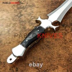 12 Hand Forged J2 Steel High Polish Full Tang Hunting Dagger Knife Micarta