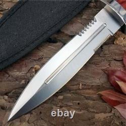 12X Fixed Blade Knife with Nylon Sheath Double Edged Knife Hunting Dagger Sword