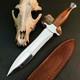 13.1 Stainless Dagger Knife Full Tang Wood Handle Fix Blade Leather Sheath