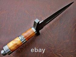 13.50 Handmade Damascus Steel Combat Tactical Hunting Dagger Knife With Sheath