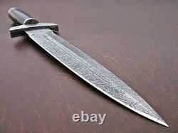 13.50 Handmade Damascus Steel Combat Tactical Hunting Dagger Knife With Sheath