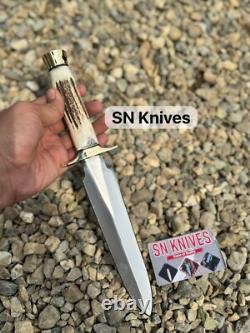 13'CUSTOM HANDMADE D2 TOOL STEEL HUNTING DAGGER BOWIE KNIFE CAMPING WithSHEATH