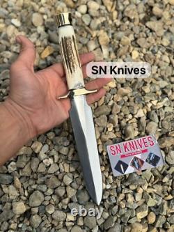 13'CUSTOM HANDMADE D2 TOOL STEEL HUNTING DAGGER BOWIE KNIFE CAMPING WithSHEATH
