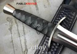 13 Hand Forged High Polish J2 Steel Hunting Dagger Knife / Micarta Handle