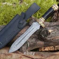 13 Handmade Damascus Steel Boot Knife Dagger Hunting Survival Combat Knife