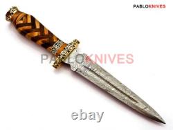 13 Premium Handmade Damascus Steel Hunting Dagger Knife Wood Brass Handle
