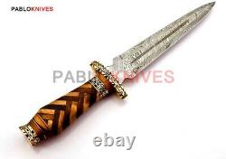 13 Premium Handmade Damascus Steel Hunting Dagger Knife Wood Brass Handle