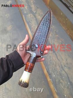 13 Rare Premium Hand Forged Carbon Steel Hunting Dagger Knife Stag Antler Horn