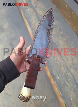 13 Rare Premium Hand Forged Carbon Steel Hunting Dagger Knife Stag Antler Horn