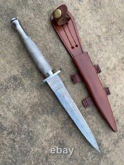 13Custom Handmade Commando Style Damascus Blade Dagger With Steel Handle