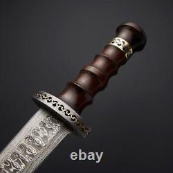 14 Handmade Damascus Steel Dagger Knife With Beautiful Brass Wood Handle
