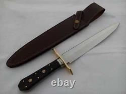 14'' Long Hand Made Dagger in Spring Steel Withbuffalo Horn Natural & Brass guard