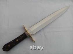 14'' Long Hand Made Dagger in Spring Steel Withbuffalo Horn Natural & Brass guard