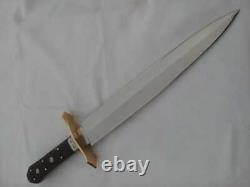 14'' Long Hand Made Dagger in Spring Steel Withbuffalo Horn Natural & Brass guard