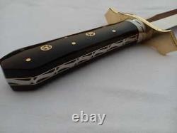 14'' Long Hand Made Dagger in Spring Steel Withbuffalo Horn Natural & Brass guard