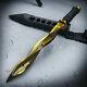14 M48 Cyclone Dagger Tactical Combat Fixed Blade Knife Bowie Gold With Sheath