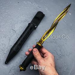 14 M48 CYCLONE DAGGER Tactical Combat FIXED BLADE KNIFE Bowie Gold with SHEATH