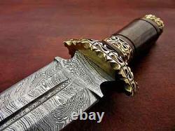 14Best Custom Handmade Damascus Steel Hunting Dagger Knife With leather sheath