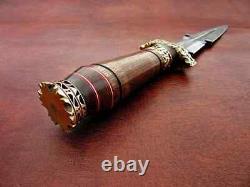 14Best Custom Handmade Damascus Steel Hunting Dagger Knife With leather sheath
