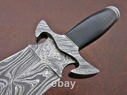 15.00 Handmade Damascus Steel Combat Tactical Hunting Dagger Knife With Sheath