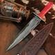 15.2 Dagger Knife Handmade Damascus Knife Full Tang Resin Handle + Sheath