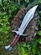 15.5 Handmade Recurve Bowie Knife Carbon Steel Blade Hunting Dagger With Sheath