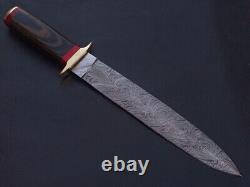 15 Custom Hand Made Damascus Steel Dagger Knife Wood Handle'