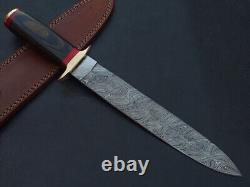 15 Custom Hand Made Damascus Steel Dagger Knife Wood Handle'