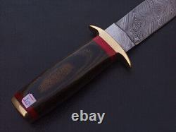 15 Custom Hand Made Damascus Steel Dagger Knife Wood Handle'