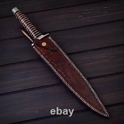 15 Dagger, Custom Made Damascus Steel Blade, Tactical Survival, Hunting Knife