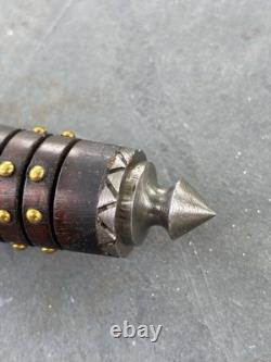 15 Forged Spike Handle Dagger Sheath Carbon Steel Double Edge Damascus Blade