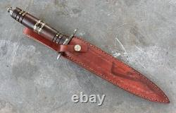 15 Forged Spike Handle Dagger Sheath Carbon Steel Double Edge Damascus Blade
